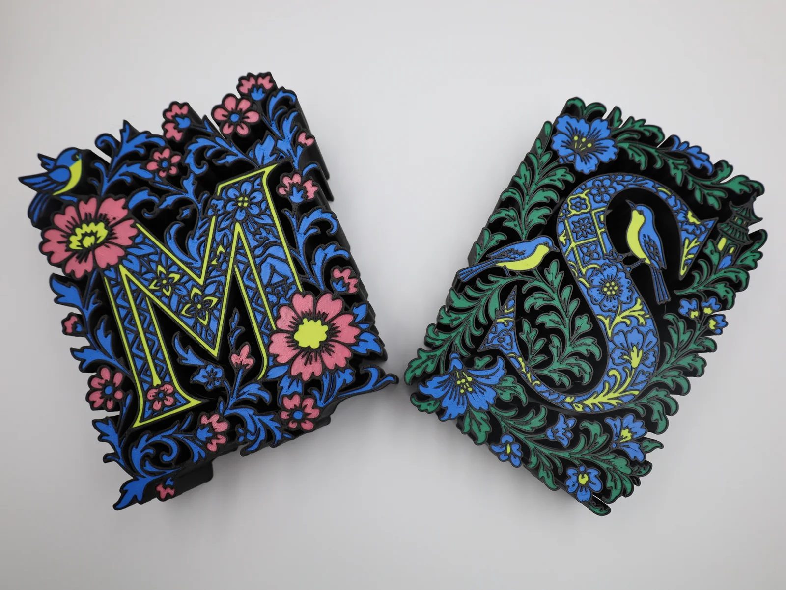 Multicolour 3D-Printed Letters